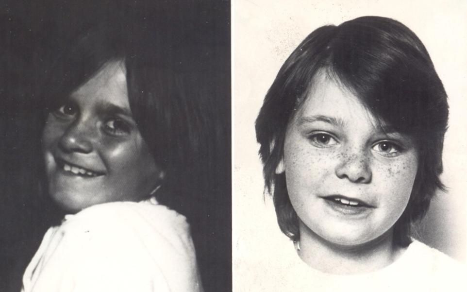 A black and white photograph of Nicola Fellows and Karen Hadaway